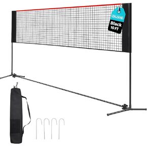 DUMOS Portable Badminton Net Set, 3-5FT Adjustable Height, 10FT/14FT/17FT Wide, Multi Sport Net for Pickleball, Tennis, Volleyball, Soccer Tennis, Indoor Outdoor with Carry Bag, Easy Setup in Kuwait