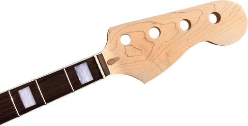 Vetimobato Maple Replacement Electric Bass Guitar Neck, 4-String 20 Fret 32'' Scale Length 38mm Nut & 65mm Heel Rosewood Fretboard Bolt On Unfinished Bass Neck DIY Installation & Repair Part in Kuwait