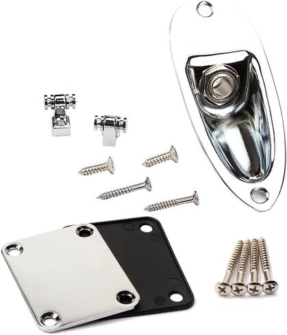 1/4" Input Jack Socket Plate & Neck Plate with String Tree Retainer for Strat/Tele Electric Guitar in Kuwait