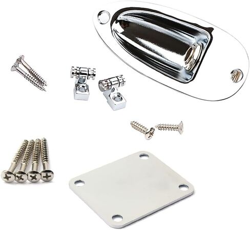 1/4" Input Jack Socket Plate & Neck Plate with String Tree Retainer for Strat/Tele Electric Guitar in Kuwait