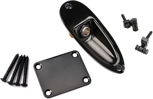 Neck Plate & 1/4" Jack Socket Plate with String Tree Guide for Strat/Tele Electric Guitar in Kuwait
