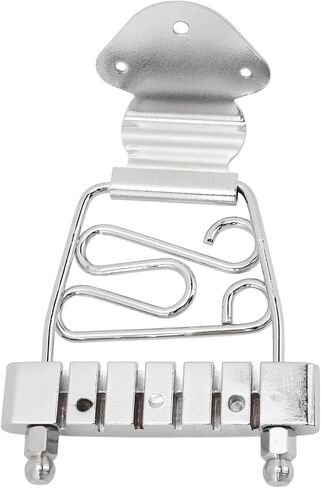 6 String Guitar Trapeze Tailpiece for Archtop Jazz Guitar, Adjustable Height Metal Bridge Tailpiece Replacement for Guitar and Bass (Silver) in Kuwait