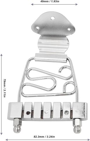 6 String Guitar Trapeze Tailpiece for Archtop Jazz Guitar, Adjustable Height Metal Bridge Tailpiece Replacement for Guitar and Bass (Silver) in Kuwait