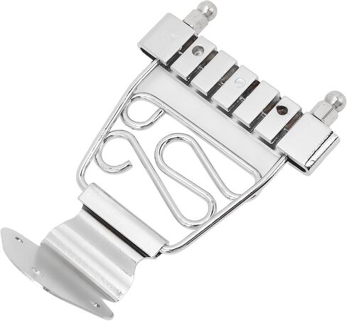 6 String Guitar Trapeze Tailpiece for Archtop Jazz Guitar, Adjustable Height Metal Bridge Tailpiece Replacement for Guitar and Bass (Silver) in Kuwait
