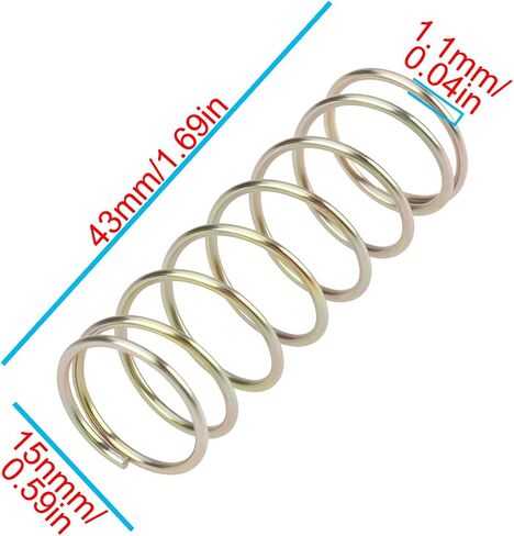4Pcs Valve Piston Spring Length 43mm Width 15mm Wire Diameter 1.1mm Compatible with Yamaha Marching Euphonium & Baritone in Kuwait