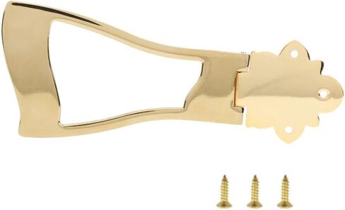 قطعة خلفية لجسر الجيتار المعدني للجسم المجوف لموسيقى الجاز من آرتشتوب - حجم قياسي 192.5 × 76.6 ملم (7.58 × 3.02 بوصة)، قطعة بديلة مع براغي in Kuwait