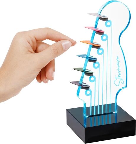 Light Up Guitar Pick Holder – 7-Color Changing LED Pick Storage Display & Night Light – USB Powered Novelty Room Decor, Holds 6 Picks – Cool Guitar Gift for Men, Musicians & Guitarists in Kuwait