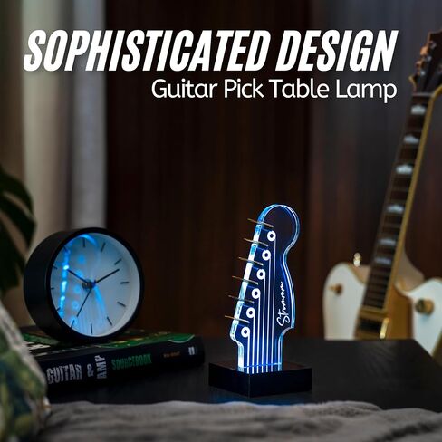 Light Up Guitar Pick Holder – 7-Color Changing LED Pick Storage Display & Night Light – USB Powered Novelty Room Decor, Holds 6 Picks – Cool Guitar Gift for Men, Musicians & Guitarists in Kuwait