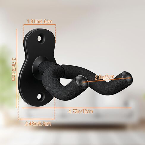 5 Pack Guitar Wall Mount Hanger, Sturdy Metal Guitar Hook Stand for Wall – Holds Acoustic, Electric Guitar, Banjo, Bass, Ukulele, Black Guitar Hangers for Wall Mount in Kuwait