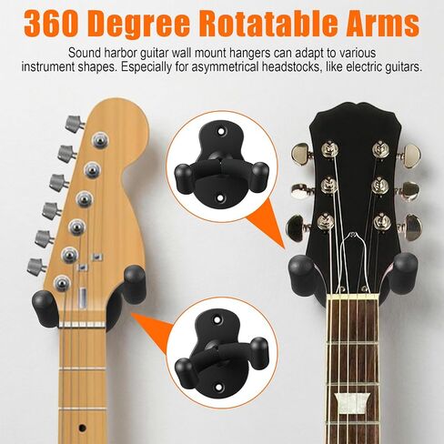 5 Pack Guitar Wall Mount Hanger, Sturdy Metal Guitar Hook Stand for Wall – Holds Acoustic, Electric Guitar, Banjo, Bass, Ukulele, Black Guitar Hangers for Wall Mount in Kuwait