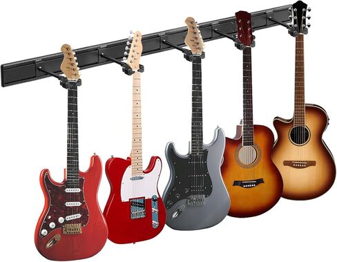 Guitar Wall Mount, Multiple Guitar Hanger with Auto-Locking Holder Wall Mount Rack, Aluminum Slatwall Rail (8 Hangers-80") in Kuwait