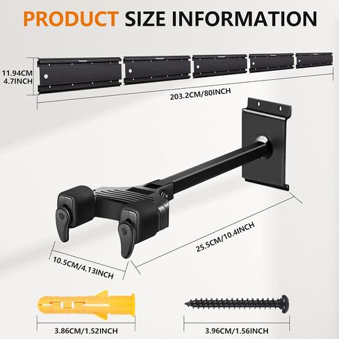 Guitar Wall Mount, Multiple Guitar Hanger with Auto-Locking Holder Wall Mount Rack, Aluminum Slatwall Rail (8 Hangers-80") in Kuwait