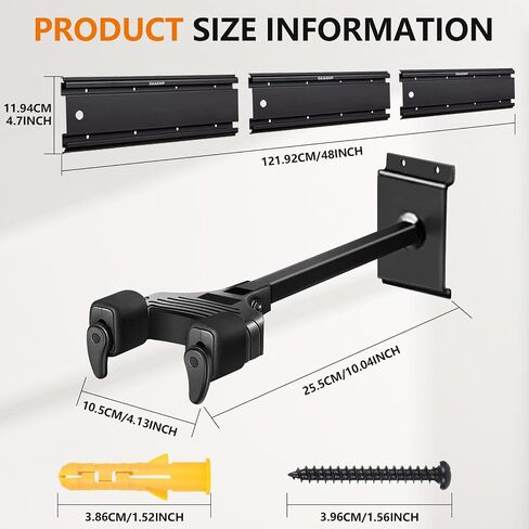 Guitar Wall Mount, Multiple Guitar Hanger with Auto-Locking Holder Wall Mount Rack, Aluminum Slatwall Rail, 5 Hangers 48“ in Kuwait