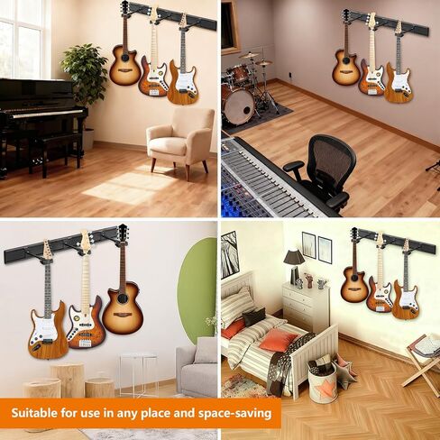 Guitar Wall Mount, Multiple Guitar Hanger with Auto-Locking Holder Wall Mount Rack, Aluminum Slatwall Rail, 5 Hangers 48“ in Kuwait