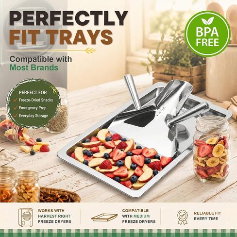 304 Stainless Steel Freeze Dryer Scoop, Metal Speed Scooper for Freeze-Dried Food & Candy, Ergonomic Quick Fill Bagging Tool, Pro Freeze Dryer Accessories, for Harvest Right in Kuwait
