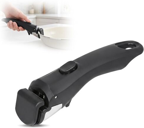 Detachable Pan Handle – Universal Removable Pot Handle Gripper for All Cookware with Vertical Edges, Lever-Lock Design, Heat-Resistant, Dishwasher Safe. (Black) in Kuwait