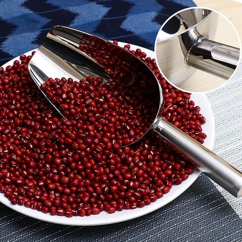 2Pcs Ice Scoop,8 inch Stainless Steel Metal Scooper for Ice-Machine,Multifunctional Small Food Scoops,Kitchen Gadgets Little Scooper,for Cookie Flour Pet Dog Food,Bar,Birthday Party,Wedding in Kuwait