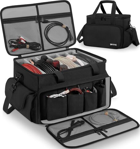 IBVIVIC DJ Cable File Bag with 6 Detachable Dividers High Capacity Gig Cable Bag for Cords,DJ Gear,Sound Instrument and Accessories in Kuwait