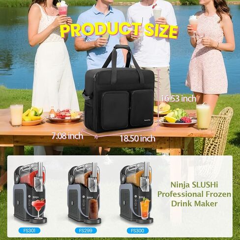 Carrying Bag Compatible with Slushie Machine FS301/FS300, Slushie Machine Accessories, Portable Outdoor Storage Case with Front-Opening Design, Multi-Pocket, Padded Cover, Gifts Ideas in Kuwait