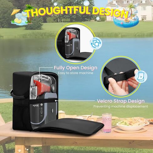 Carrying Bag Compatible with Slushie Machine FS301/FS300, Slushie Machine Accessories, Portable Outdoor Storage Case with Front-Opening Design, Multi-Pocket, Padded Cover, Gifts Ideas in Kuwait