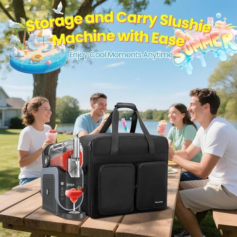 Carrying Bag Compatible with Slushie Machine FS301/FS300, Slushie Machine Accessories, Portable Outdoor Storage Case with Front-Opening Design, Multi-Pocket, Padded Cover, Gifts Ideas in Kuwait