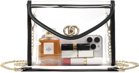 Clear Bag for Stadium Events with Turn Lock Closure, Stadium Approved Transparent Bags Crossbody Purse for Sports in Kuwait