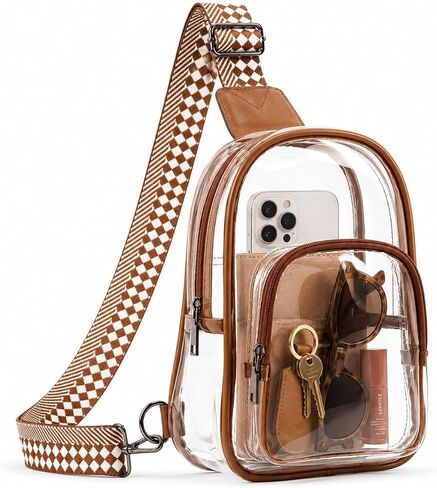 Clear Bag for Stadium Events, TPU Clear Crossbody Bag for Women, Clear Sling Bag with Wide Adjustable Strap, Transparent Purse for Concerts, Sports Games, Festivals, Travel & Everyday Carry in Kuwait
