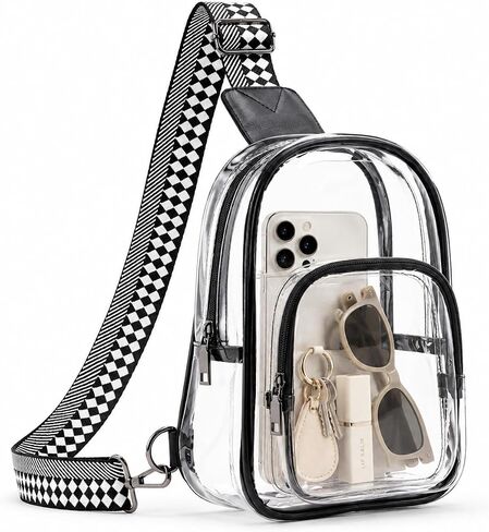 Clear Bag for Stadium Events, TPU Clear Crossbody Bag for Women, Clear Sling Bag with Wide Adjustable Strap, Transparent Purse for Concerts, Sports Games, Festivals, Travel & Everyday Carry in Kuwait