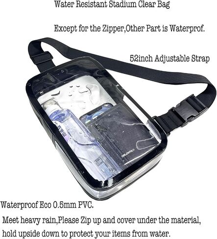 DRLOKPAK Clear Bag for Stadium Events Sports Fan Pack Handbag Purse With Adjustable Strap for Concert Festival Work Day Game in Kuwait