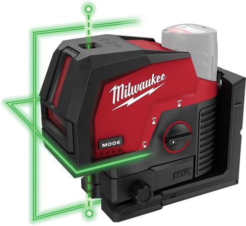 For Milwaukee M12 Green Beam Cross Line and Plumb Points (Bare Tool) + TPT Premium cart in Kuwait