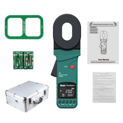 4 Digit LCD Clamp Ground Resistance Tester (Multifunctional) FR2000C+ Earth Tester Loop Resistance Leakage Current Meter 0.01Ω-1200Ω 0.00mA-20.0A USB Software in Kuwait