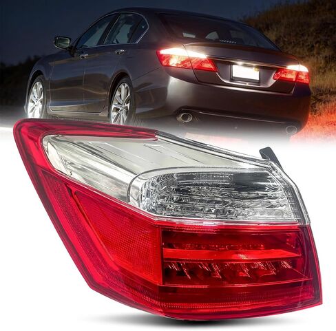 Tail Light Assembly Fit for 2013-2015 Honda Accord Sedan EX-L Touring Left Driver Side Outer Tail Light Brake Turn Signal Back Up Lens Replaces 33550T2AA12, 33550-T2A-A12, 33550 T2A A12, HO2804103 in Kuwait
