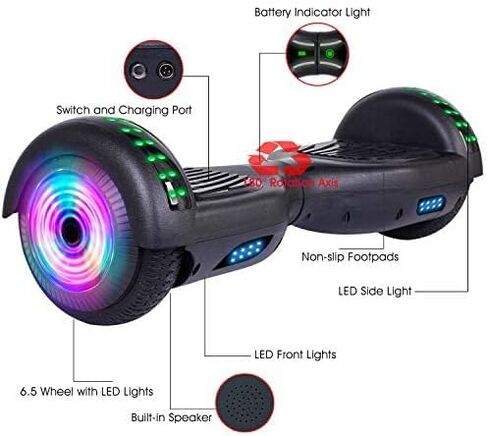Hoverboard,Self Balancing Hoverboard with Bluetooth Speakers for Kids Ages 6-12(Black) in Kuwait