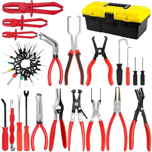 38-Piece Automotive Hose Clamp Pliers Set & Fuel Line Disconnect Tool Kit with Electrical Connector Disconnect Pliers, Terminal Pin Removal Tools, Hose Removal Pliers, Pinch-Off Clamps & Toolbox in Kuwait