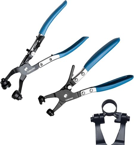 2 Pcs Hose Clamp Pliers Set，includes 45° Angle Flat Belt Hose Clamp Plier and Wide & Flat band Hose Clamp Plier for Removal and Installation of Spring Hose Clamps,for Automotive Fuel Oil Water Hose in Kuwait