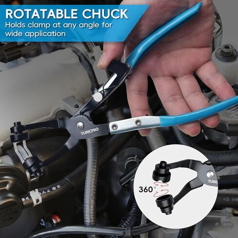 2 Pcs Hose Clamp Pliers Set，includes 45° Angle Flat Belt Hose Clamp Plier and Wide & Flat band Hose Clamp Plier for Removal and Installation of Spring Hose Clamps,for Automotive Fuel Oil Water Hose in Kuwait