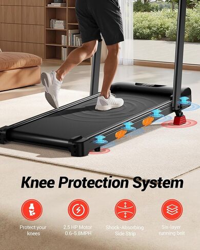 LONTEK 15% Incline Walking Pad Treadmill, Foldable Treadmills for Home | Compact, 2.5HP Brushless, Foldable Treadmill, Portable Treadmill, Home Office, Reomte Control, 300Lbs Weight Capacity in Kuwait