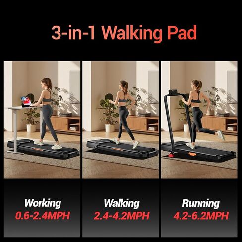 Walking Pad with 15% Incline, Portable Under Desk Treadmill, Foldable Treadmills for Home, 2.5 HP Quiet Walking Pad with 300 LBS Capacity in Kuwait
