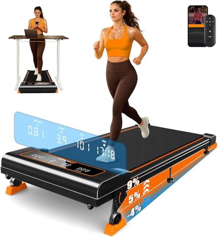 Walking Pad with Incline 9% & Decline -4% 5 Level, Under Desk Treadmill for Home, Quiet BLDC EvoDrive, Full Metrics Large Display, NeoFloat Quad Cushioning, Portable Compact for Small Spaces in Saudi Arabia