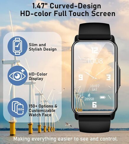 Fitness Tracker Smart Watch with Heart Rate Blood Oxygen Blood Pressure Sleep Monitor Step Calorie Counter Pedometer for Women Men in Kuwait