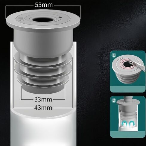 Recoiling-Hoses Compatible Drain Seal Set, Sewer Sealing Ring for Kitchen Drain, Shower Drain, Washing Machine Drain Pipe, Odor Sealing Plug, Household Cleaning Supplies & Home Improvement Tool in Kuwait