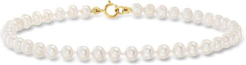 RS Pure by Ross-Simons 4-4.5mm Cultured Pearl Bracelet With 14kt Yellow Gold in Saudi Arabia