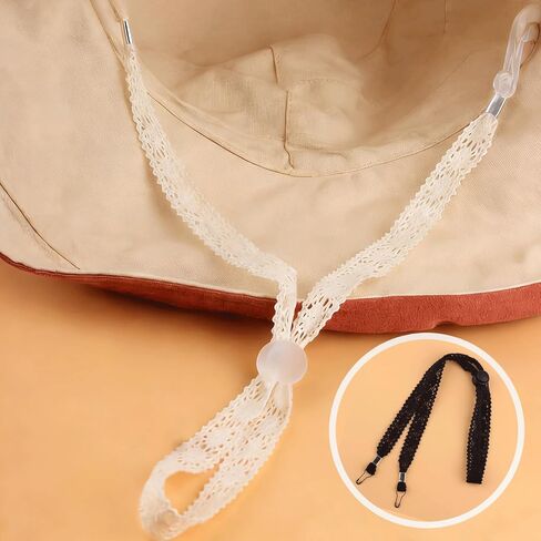 3PCS Lace Hat Straps, 3 Colors Adjustable Hat Clips for Women, Windproof Anti-Lost Straps for Straw Hats Sun Hats Beach Hats Daily Wear Horse Riding Hiking Outdoor Activities in Kuwait