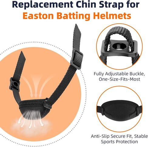 Contour Helmet Chin Strap Replacement for Easton All Batting Helmets, Adjustable Padded Chin Guard for Youth & Adult Baseball Softball Rugby Helmet, Durable Nylon Chinstrap with Mounting Screws in Kuwait
