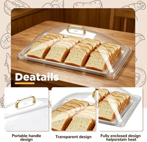 Blulu 2 Pcs 13" x 21" Polycarbonate Clear Dome Display Cover Removable Plastic Food Dome Lid for Kitchen Display Food Home Multi-Purpose High Transparency Protective PC Domes in Kuwait