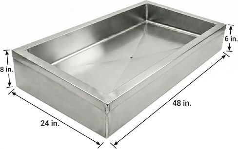 AmGood 24 in. x 48 in. Stainless Steel Ice Display Chiller, Insulated Tabletop Cold Food Display for Seafood, Beverages & Catering, Commercial Buffet Ice Bin with Drain, NSF in Kuwait
