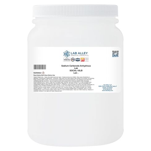 Lab Alley Sodium Carbonate Anhydrous, Lab Grade, CAS 497-19-8, Na2CO3, Soda Ash, White Crystalline Granules (2 Pounds) in Kuwait