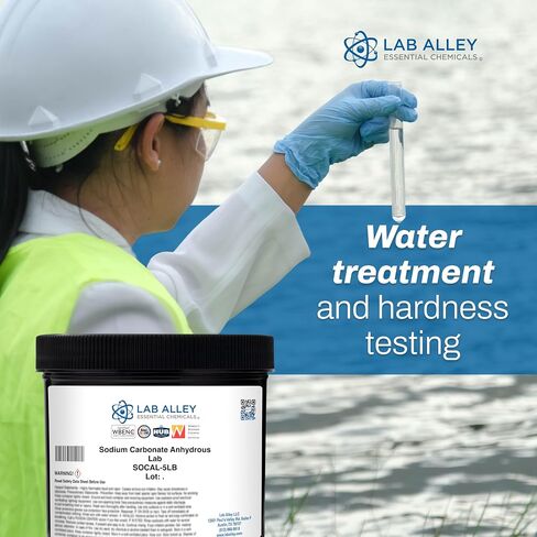 Lab Alley Sodium Carbonate Anhydrous, Lab Grade, CAS 497-19-8, Na2CO3, Soda Ash, White Crystalline Granules (2 Pounds) in Kuwait