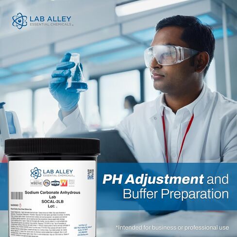 Lab Alley Sodium Carbonate Anhydrous, Lab Grade, CAS 497-19-8, Na2CO3, Soda Ash, White Crystalline Granules (2 Pounds) in Kuwait