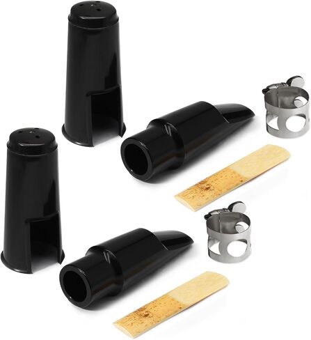 2Pcs Clarinet Mouthpiece Kit - Silver, Saxophone Mouthpiece with Ligature Clarinet Reed for Music Instrument in Kuwait